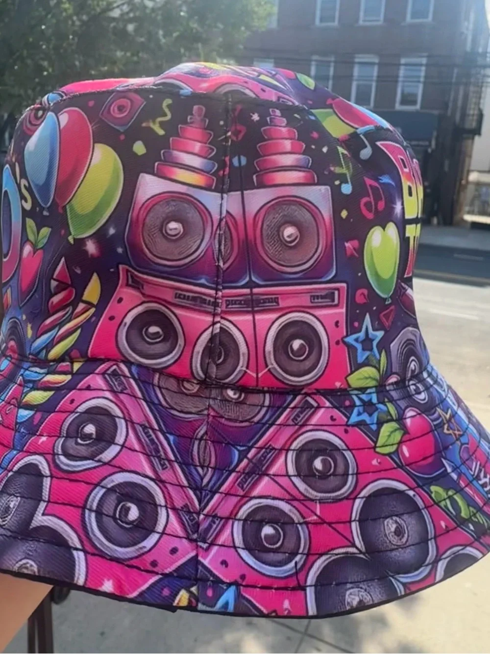 Back to the 80s Colorful Retro Bucket Hat
